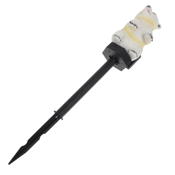 Luxshiny Solar Powered White Bear Lawn Lamp Outdoor Garden Decorative Ironwork Light