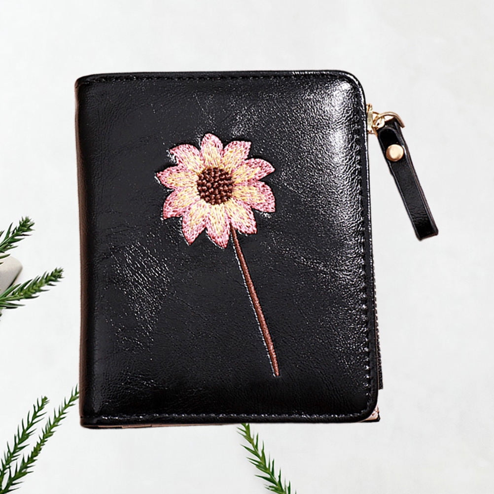 Luxshiny Girls Black PU Purse Set Bifold Wallet Stylish Birthday Accessory