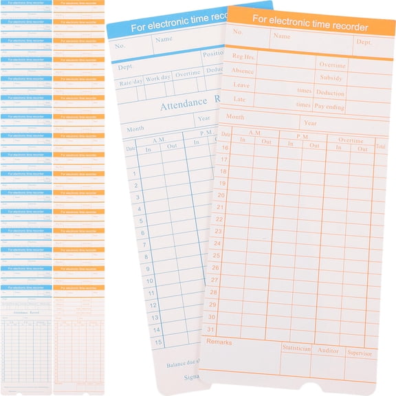 Luxshiny Office Paper Time Cards for Accurate Staff Attendance Tracking, Ideal for Multiple Employees Use
