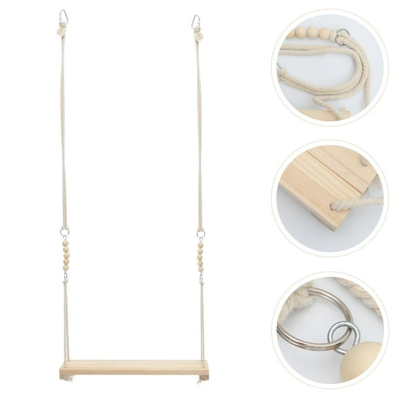 Luxshiny Parrot Birds Plaything Bird Hanging Swing White Synthetic Material for Fun Activities 1 Pc