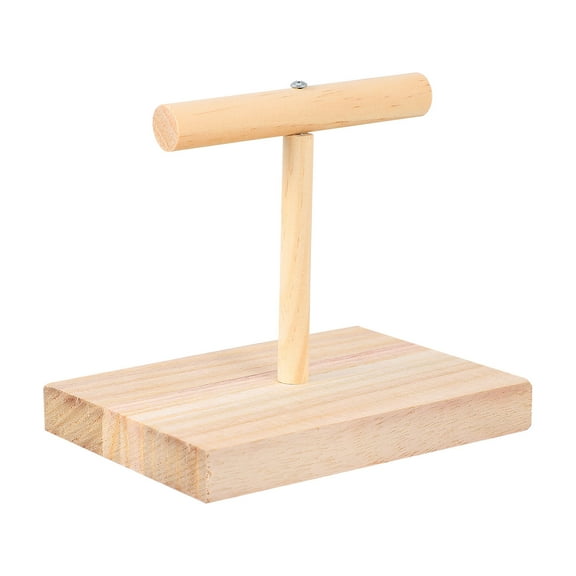 Luxshiny Parrot Perch Stand Toys Natural Wood for Office Use 1Set