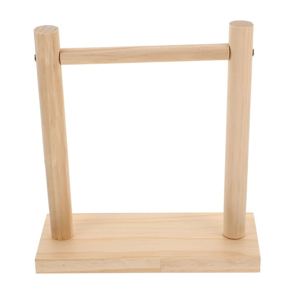 Luxshiny Parrot Table Perch Bird Perch Stand Durable High-grade Wood 1 Pcs