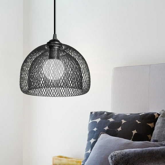 Luxshiny Black Wire Industrial Pendant Light Fixture, Modern Lampshade for Kitchen, Entryway, and Home Decor Lighting