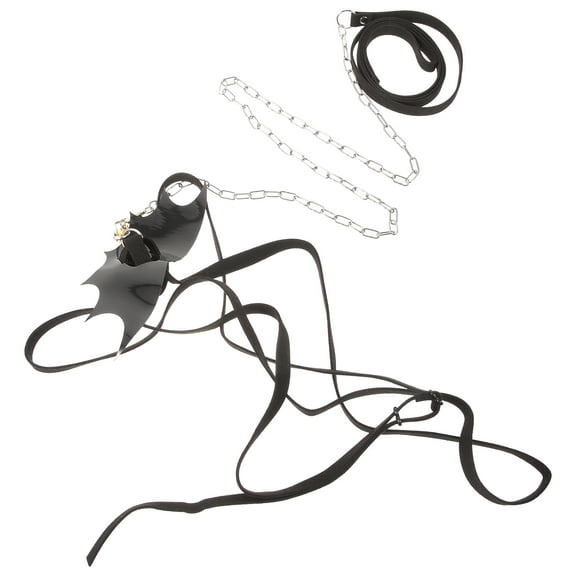 Luxshiny Pet Leash with Wing Tortoise Traction Harness Black 1 Set
