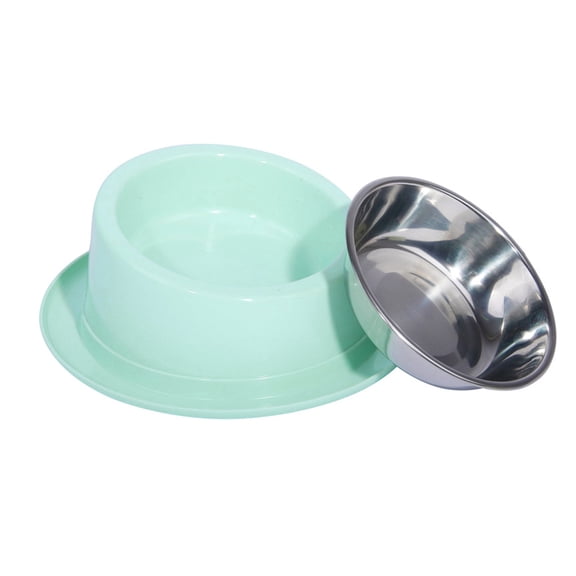 Luxshiny Stainless Steel Pet Bowl Blue Anti Overturn Design Smooth Surface for Pets