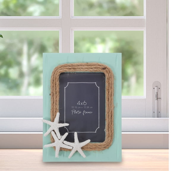 Luxshiny Photo Frame Rope Braid Mediterranean Decor Desktop Photo Frame