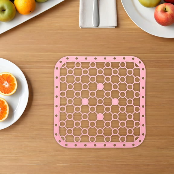 Luxshiny Pink Sink Divider Mat Silicone Heat Resistant for Kitchen Sink Protection