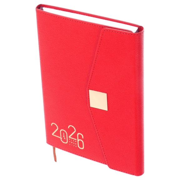 Luxshiny Daily Planner Journal in Red with Quick Navigation Tabs for Office and Home Organization