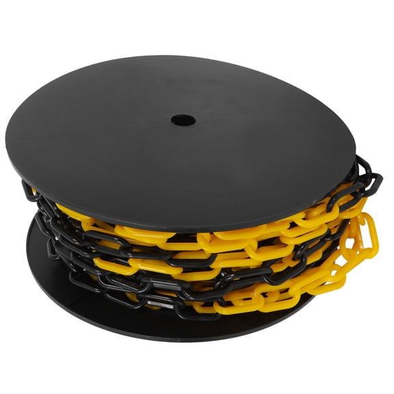 Luxshiny Black Yellow Plastic Safety Chain for Queue Line and Construction Zones