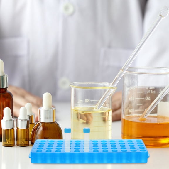 Luxshiny Test Tube Display Rack Blue ABS Material Stand for 0.5ml 1.5ml and 2Ml Sample Tubes