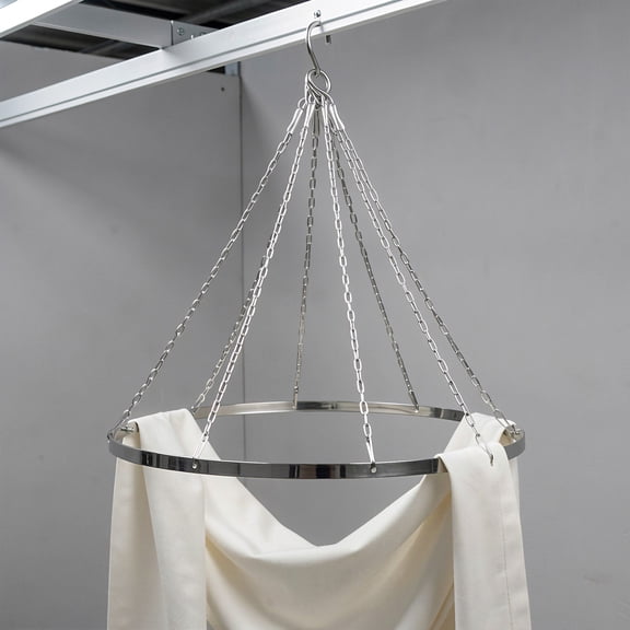 Luxshiny Plated Silver Round Ceiling Canopy Frame with Stable Installation for Home Displays