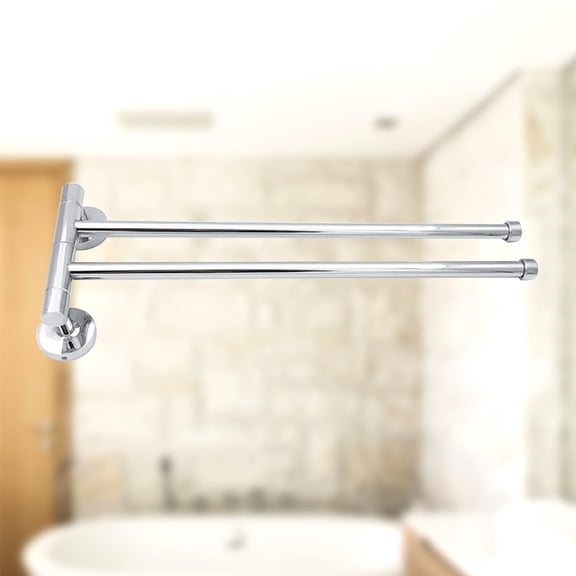 Luxshiny Plated Silver Stainless Steel Towel Rack for Bathroom and Kitchen Wall Mount Rustproof Towel Pole