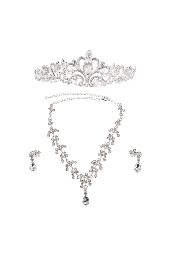 Necklace For Women Trendy Bridal Wedding Jewelry Set Rhinestone 1 Set