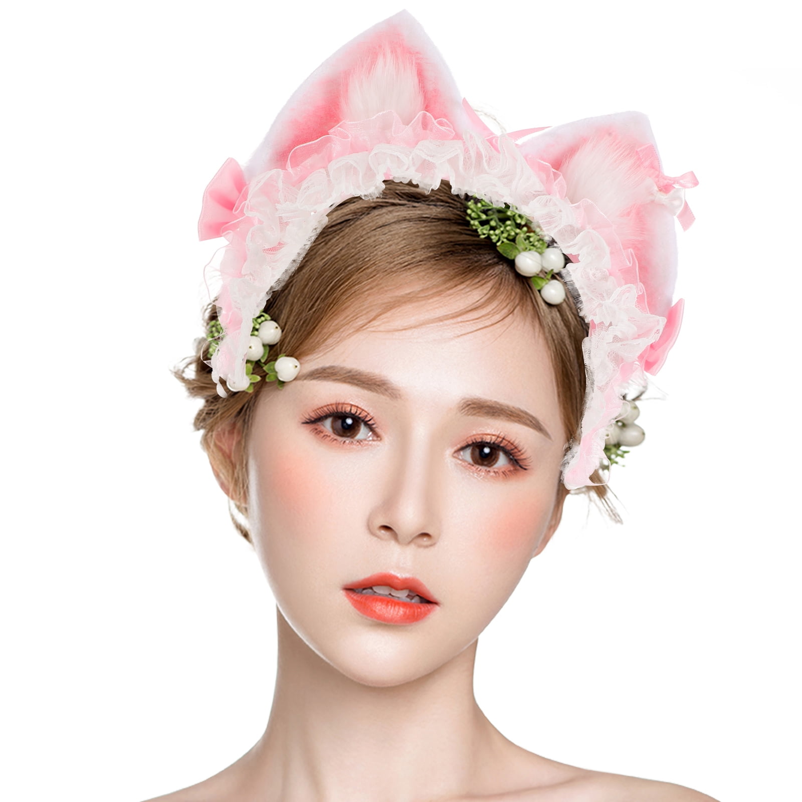 PINK floral headband w/ kitty ears NWT Amazon.com : VISSTREE Pink Mouse Ears Headband - Flower  main image 2