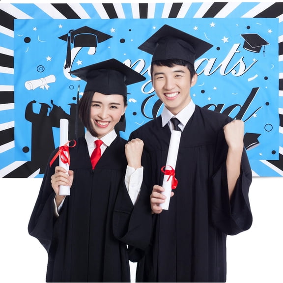 Luxshiny Polyester Graduation Backdrop - Lightweight, Easy to Party Decoration for