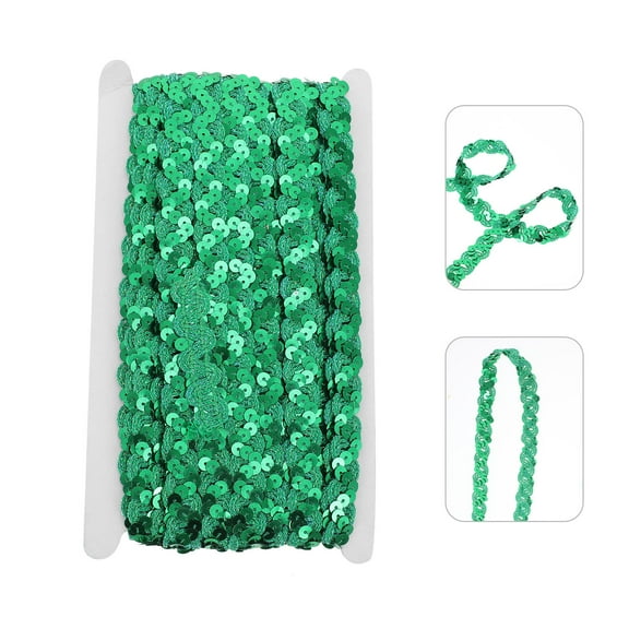 Luxshiny Polyester Sequin Braid Trim Green Decorative Sewing Lace for Clothing Accessories and Handmade Items