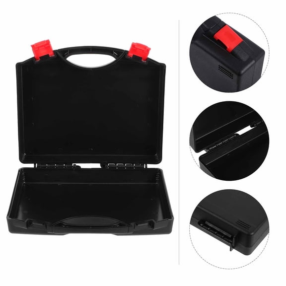 Luxshiny Portable Black Hardware Organizer Box with Multiple Compartments for Drill Bits, Small Tools, and Accessories Storage