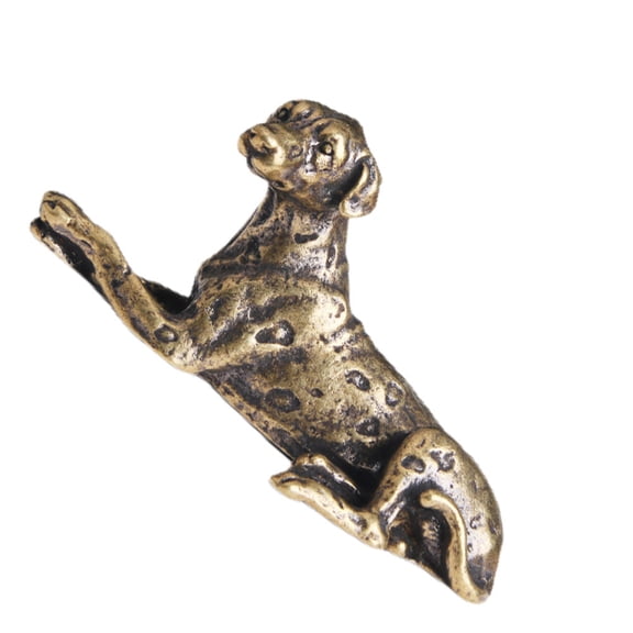 Luxshiny Portable Copper Paperweight Dog Statue for Office Desk with Craft and Elegant Look