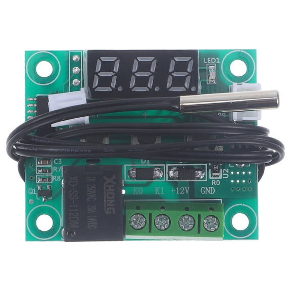 Luxshiny Digital Thermostat Controller Board with Probe and Temperature Display for Precise 12V Temperature Control