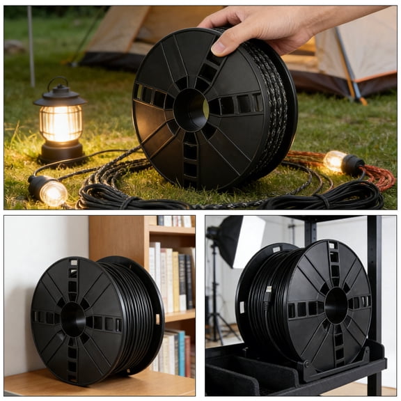 Luxshiny Portable Plastic Wire Reel Large Capacity Cord Storage Reel for Home Office Use