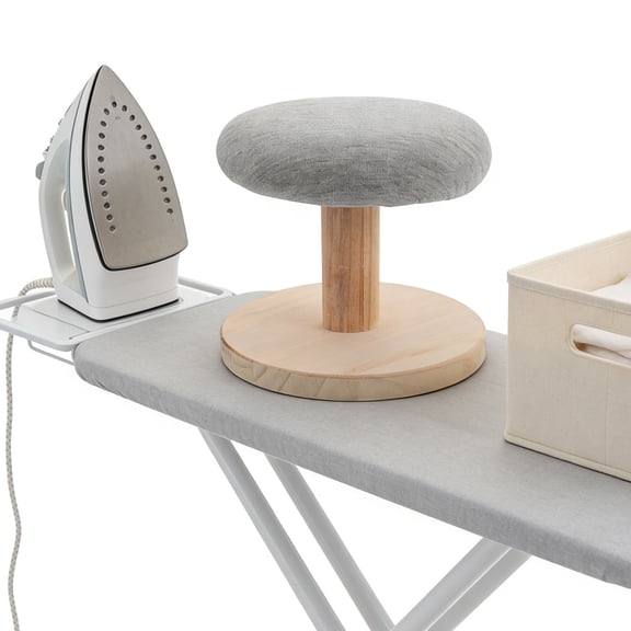 Luxshiny Portable Round Wooden Ironing Board with Stable Base Perfect for Small Spaces