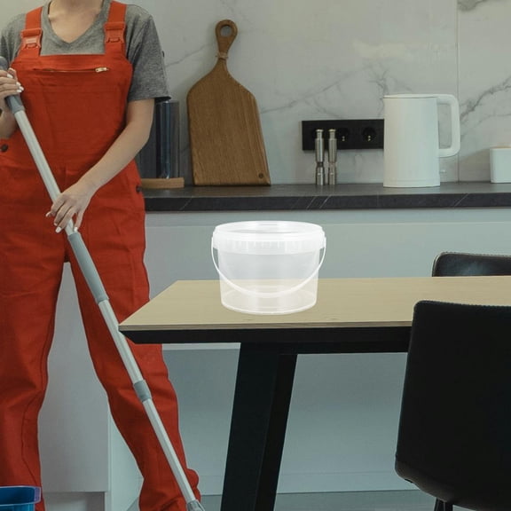 Luxshiny Portable Transparent Plastic Water Bucket with Lid for Home and Outdoor Use