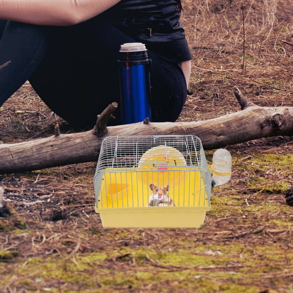 Luxshiny Portable Yellow ABS Hamster Cage Spacious Interior for Small Pets