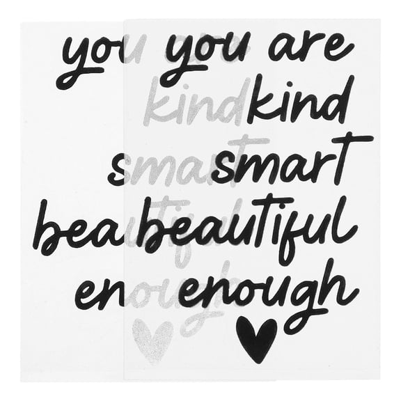 Luxshiny Positive Affirmation Mirror Sticker Vinyl Decal Black for Bathroom Wall Decor