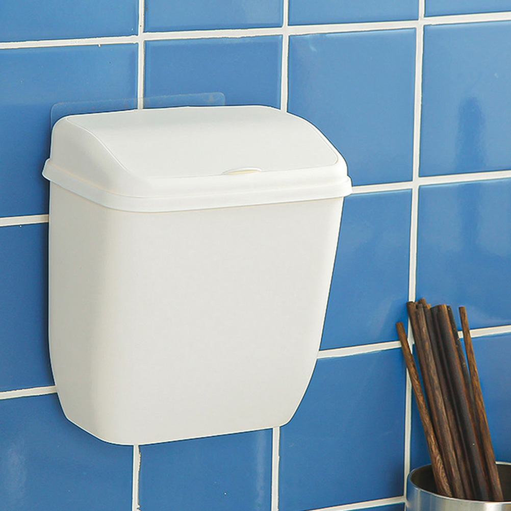Withe Trush Luxshiny Practical Hanging Trash Container White Plastic for General ...