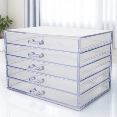 Luxshiny Practical Transparent Nail Tools Storage Box for Beads Earrings and Manicure Pens