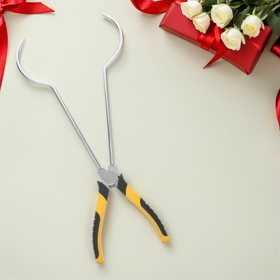 Luxshiny Professional Crucible Forceps for Jewelry Melting with Long Reach and Bent Nose Design