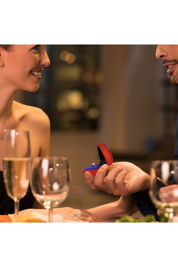 Proposal Ring Box Unique for Plush Fabric with Lighting 1Pcs