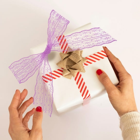 Luxshiny Elegant Purple Lace Trim Ribbon for Wedding Dress and Costume Sewing Decor