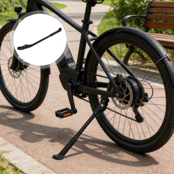 Luxshiny Adjustable Rear Mount Bike Kickstand, Black Alloy, Quick Release, Stable Support, Daily Use