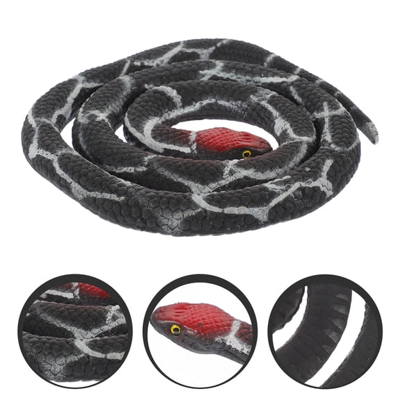Luxshiny Realistic Snakes Lifelike Fake Snake Black 1 Pcs