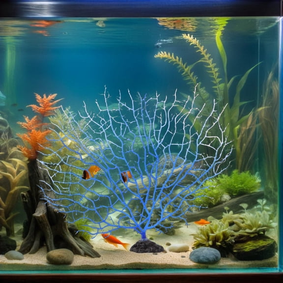 Luxshiny Realistic Blue Coral Reef Decor for Home Aquarium Plastic Reef Tank Accessory