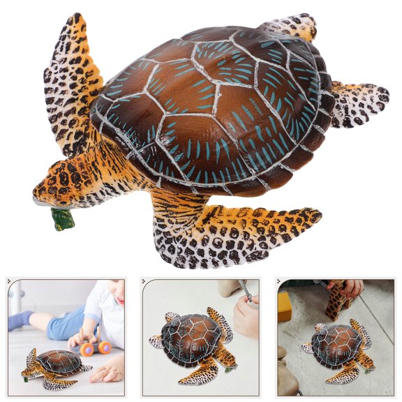 Luxshiny Realistic Brown Turtle Figure Lightweight Simulation Turtle Model Decorative Animal Figurine