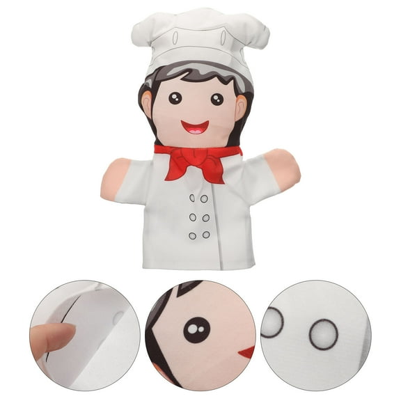 Luxshiny White Chef Hand Puppet for Storytelling Fun and Communication
