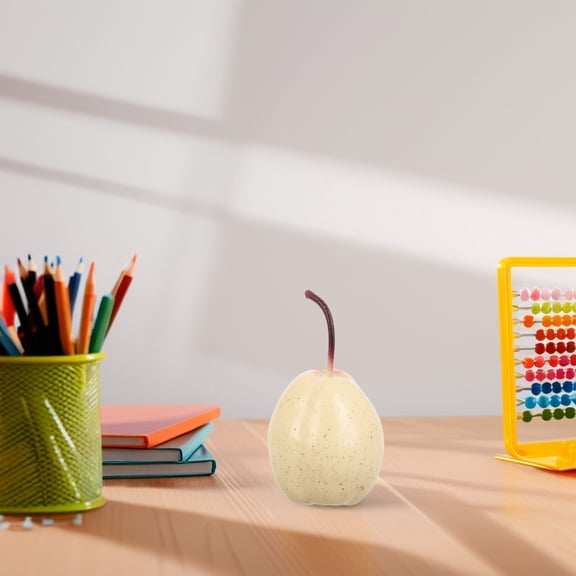 Luxshiny Realistic Yellow Plastic Pear Artificial Fruit Decor for Kitchen Cabinet and Tabletop
