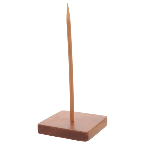 Luxshiny Receipt Holder Pick Wood Dark Brown 1Set for Use