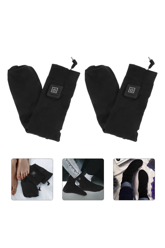 1Pair Electric Heated Socks Cotton Blend Warm Winter Socks for Hiking Sports