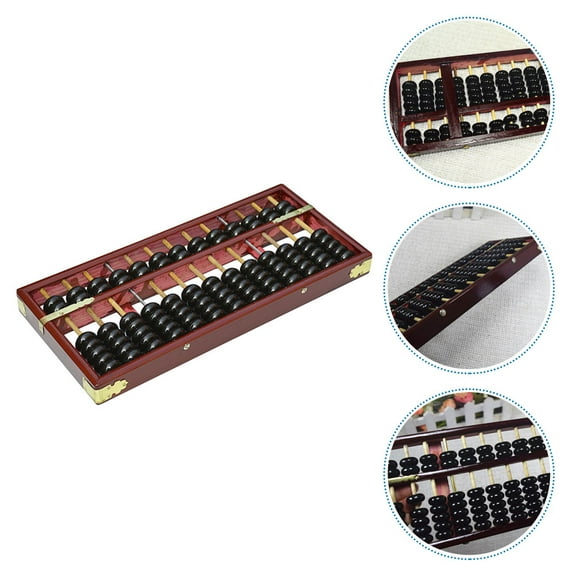 Luxshiny Rectangular Vintage Abacus Light Brown Wooden for Study Decoration 1Pcs