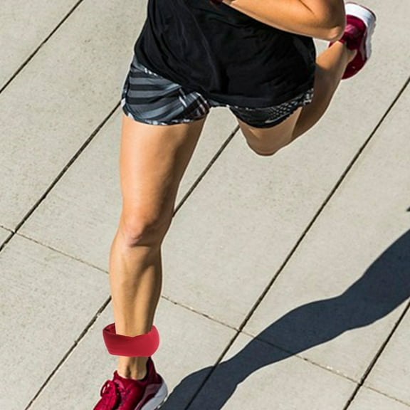 Luxshiny Red Adjustable Ankle Weights for Pilates Fitness Training and Running Exercises