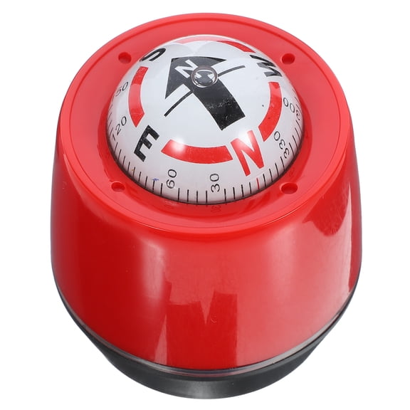 Luxshiny Red Car Compass Navigation Dashboard Direction Indicator Accessory for Vehicle Use