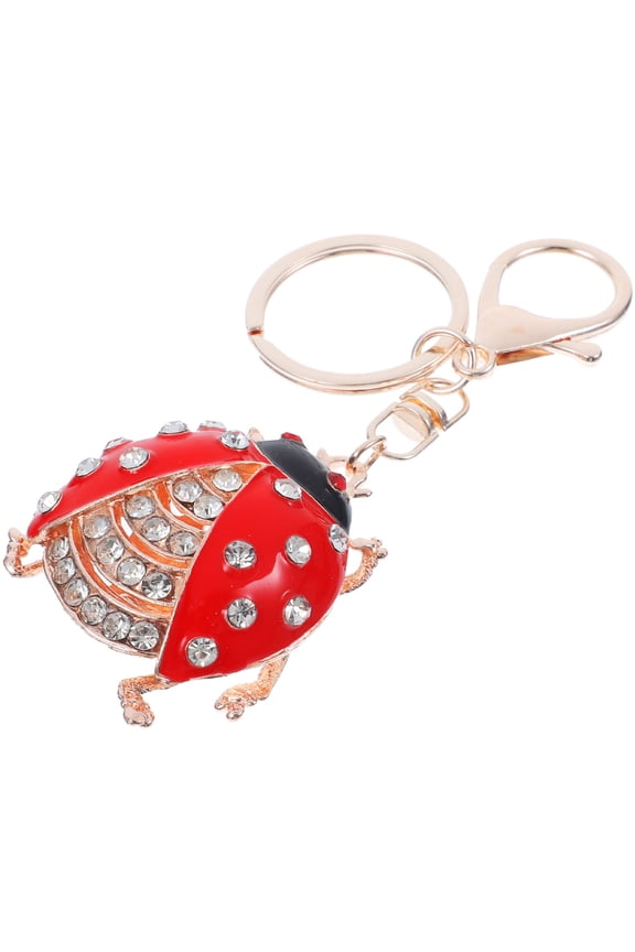 Red Ladybug Metal Key Chain Sturdy Elegant Pendant Bag Accessory for Stylish Decor