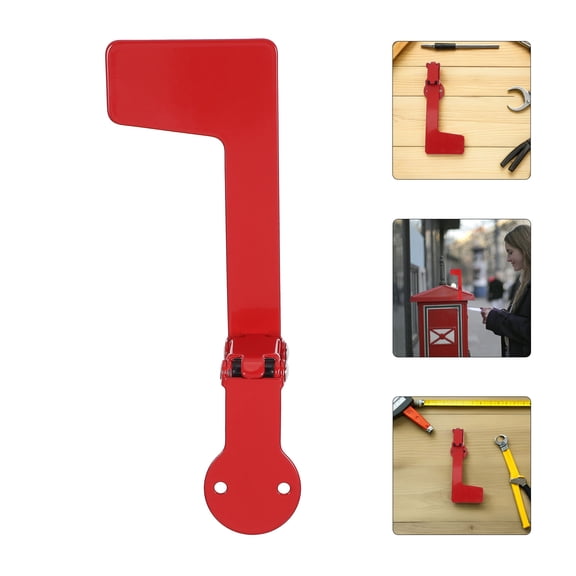 Luxshiny Red Mailbox Flag Replacement Metal Weather Resistant Mailbox Accessory for Wall Mount