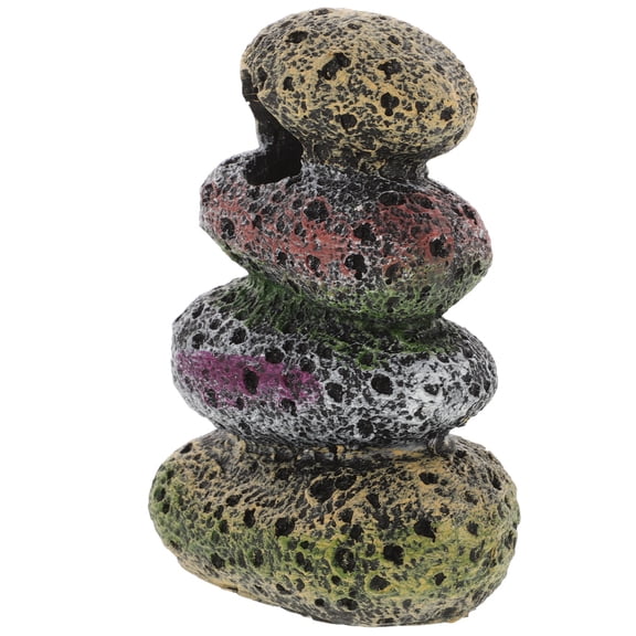 Luxshiny Resin Aquarium Mountain Decor Fish Shelter with Assorted Color and Stable Base