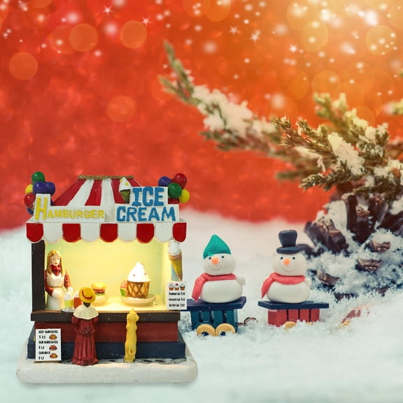 Luxshiny Resin Christmas LED Light House Assorted Color Decorative Villa for Holiday Parties