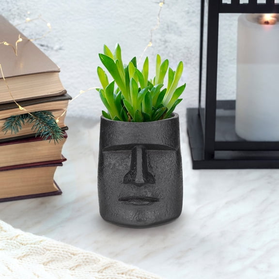 Luxshiny Resin Ornament Black Decorative Pot for Friends 1Pcs