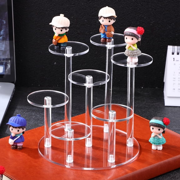 Luxshiny Retail Display Rack Stand Acrylic Round Assorted Color Modern Style 1Pack for Product Showcase